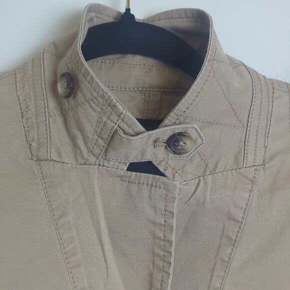 Gorpcore Utility Khaki Cargo Mid Trench Style Jacket Women's Size Small - Picture 4 of 12